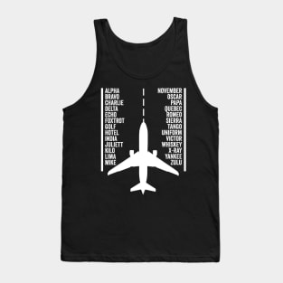 Phonetic Alphabet Pilot Funny Aviation Lover Tank Top